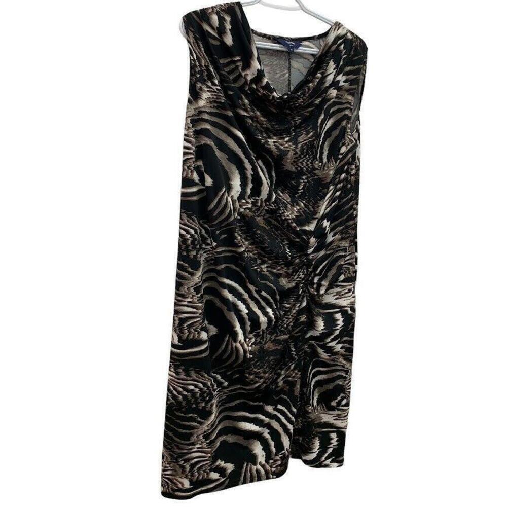 Reitmans Womens Sleeveless Black Striped Print Midi Dress Size 14​​​​